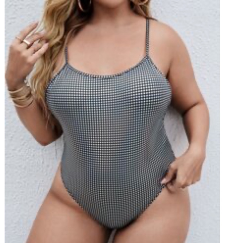 Brand New Shein Silver One Piece Bathing Suit